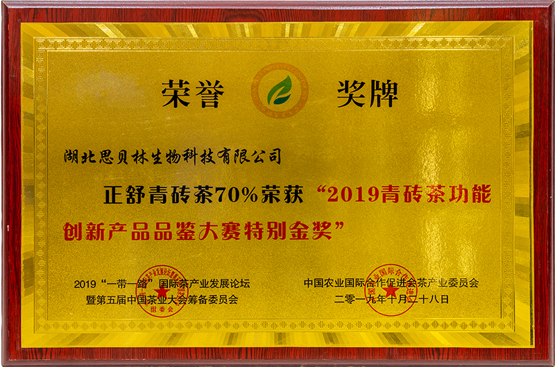 2019“一带一路”青砖茶功能创新产品品鉴大赛特别金奖